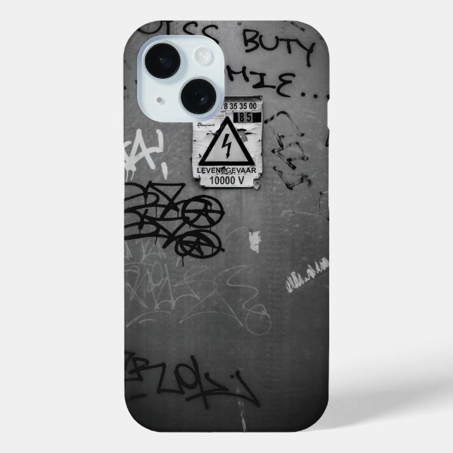 Leggummi aus schwarzem und weißem Elektro Case-Mate iPhone Hülle (Rückseite)