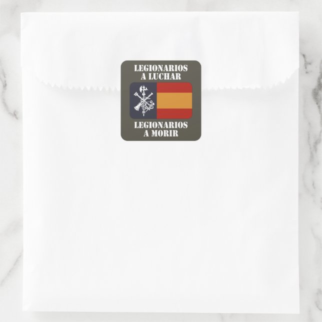 Legionarios a luchar 2 quadratischer aufkleber (Tasche)