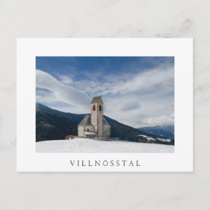 L'église St. Jakob à Villnöss carte postale blanch
