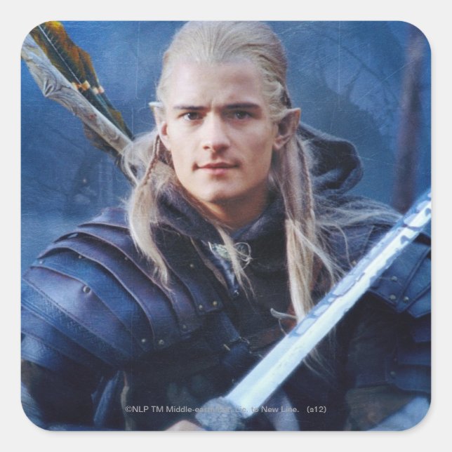 LEGOLAS GREENLEAF™ in Blau Quadratischer Aufkleber (Vorderseite)