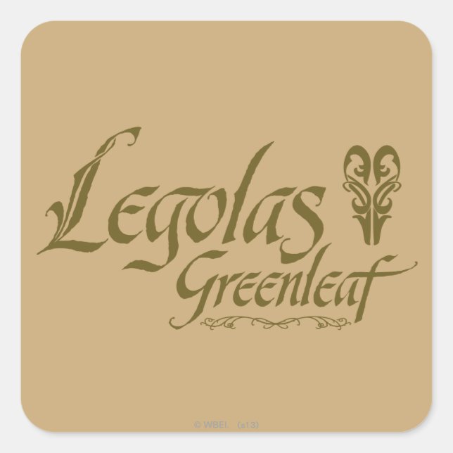 LEGOLAS GREENLEAF™ Name Quadratischer Aufkleber (Vorderseite)