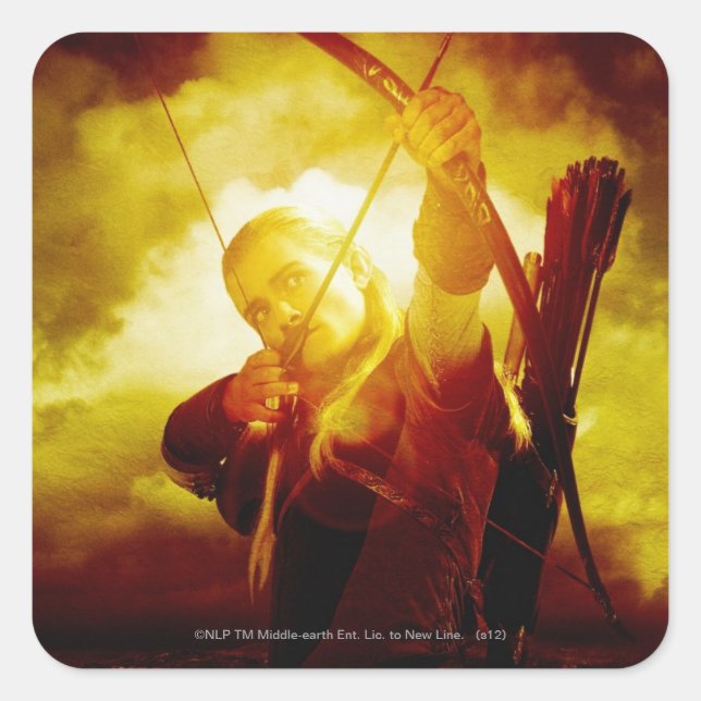 LEGOLAS GREENLEAF™ Shooting Arrow Quadratischer Aufkleber (Vorderseite)