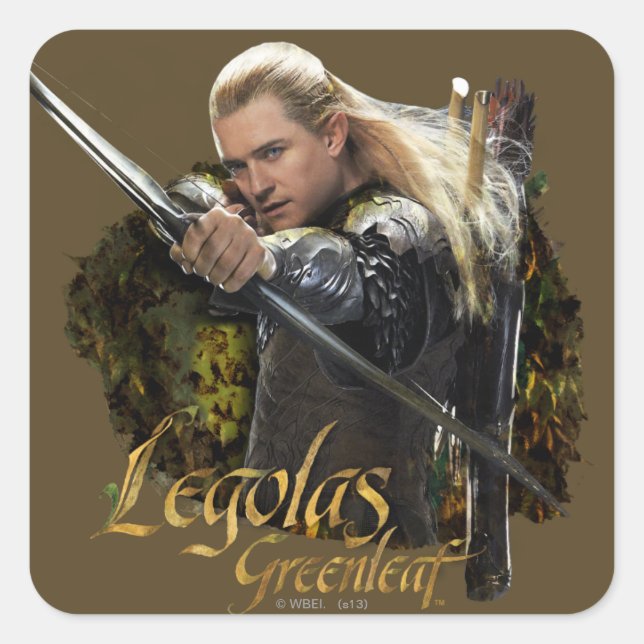 LEGOLAS GREENLEAF™ Zeichnend Bow Graphic Quadratischer Aufkleber (Vorderseite)