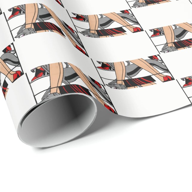 Legs Art Deco Women Greyhound Whippet Dog R Geschenkpapier (Rolleneckpunkt)