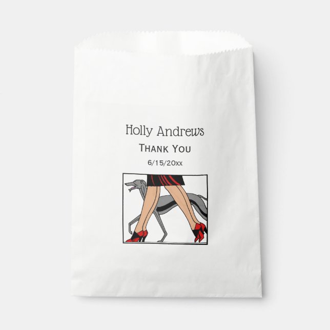 Legs Art Deco Women Greyhound Whippet Dog R Geschenktütchen (Vorderseite)