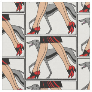 Legs Art Deco Women Greyhound Whippet Dog R Stoff
