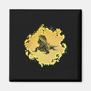 Leguan-Echsen-Motiv-Terrarium-Reptil-Bunt-Echse Magnet