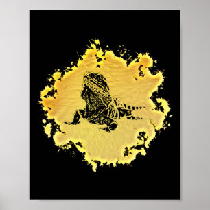 Leguan-Echsen-Motiv-Terrarium-Reptil-Buntes Echse Poster