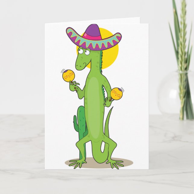 Leguan ein in den Sombrero-Gruß-Karten Karte (Vorderseite)