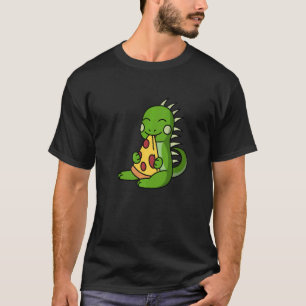 Leguan frisst Pizza Haustier T-Shirt