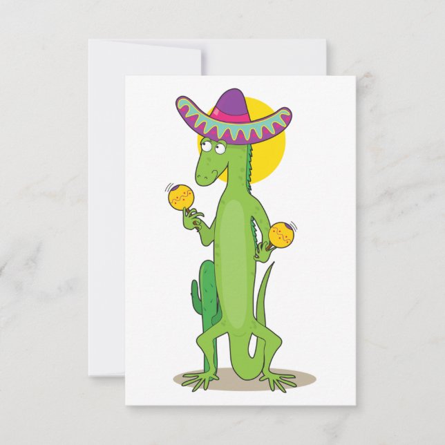 Leguan in ein Sombrero-den Einladungen (Vorderseite)