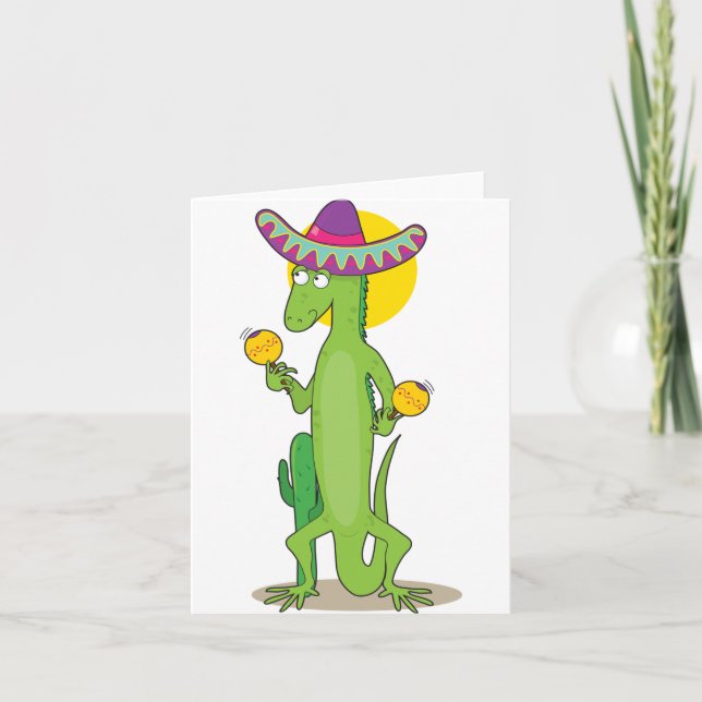 Leguan in ein Sombrero-den Mitteilungskarten (Vorderseite)