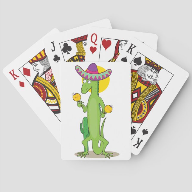 Leguan in ein Sombrero-Spielkarten Spielkarten (Rückseite)