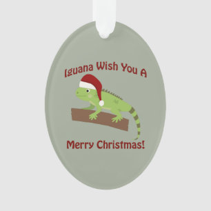 Leguan-Wunsch Sie frohen Weihnachten Ornament