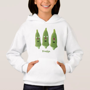 Légume okra de dessin animé mignon qui chante