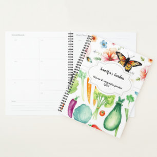 Légumes aquarelle fleurs jardin personnel