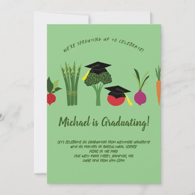 Légumes Végétarien Graduation Party Invitation (Devant)