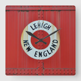 Lehigh & New England Railroad 583 Boxcar Caboose Quadratische Wanduhr