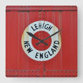 Lehigh & New England Railroad 583 Boxcar Caboose Quadratische Wanduhr