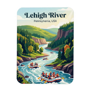 Lehigh River, Pennsylvania, USA, Weißwasser-Raftin Magnet