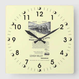 Lehigh Tal Eisenbahn-EIn 2. Jahrhundert des Quadratische Wanduhr