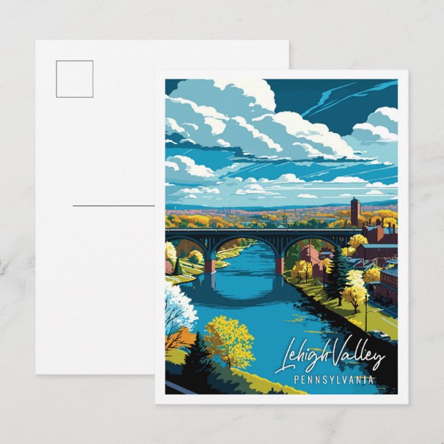 Lehigh Valley Pennsylvania USA Vintage Reise Postkarte (Vorne/Hinten)