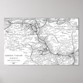 Lehigh Valley Railroad Map 1903 Poster