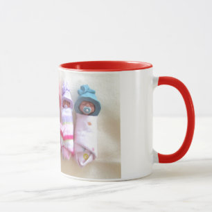 Lehm-Babys, Elf-Hüte, Schlafen, Swaddled, niedlic Tasse