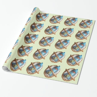 Lehm-Babys, Korb: Schmetterling, Skulptur Geschenkpapier