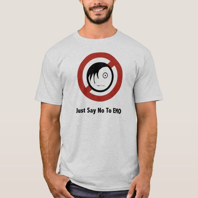Lehnen Sie einfach EMO Grau-T - Shirt ab (Vorderseite)