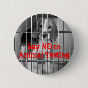 "Lehnen Sie Tierprüfungs-" Beagleknopf-Button ab Button