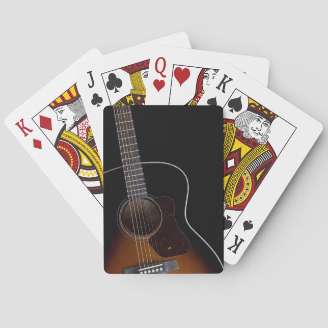 Lehnende Akustikgitarre Spielkarten (Rückseite)
