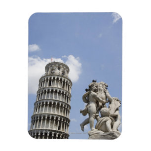 Lehnender Turm von Pisa und von Statue, Italien Magnet