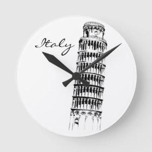 Lehnender Turm von Pisa-Wanduhr Runde Wanduhr