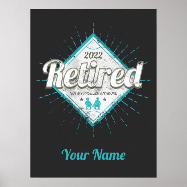 Lehnt nicht mein Problem noch Vintager Rentner Poster (Vorne)
