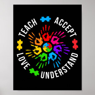 Lehre Akzeptanz Liebe versteht weibliche Lehrerin  Poster
