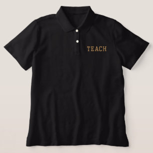 Lehre besticktes Shirt für Lehrer   Schwarzes Gold