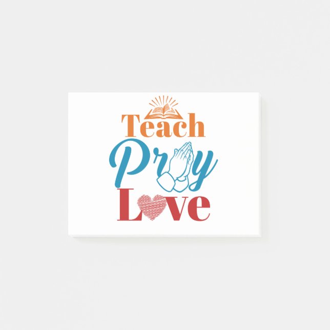 Lehre die Liebe Christlich katholischer Lehrer Gla Post-it Klebezettel (Vorderseite)
