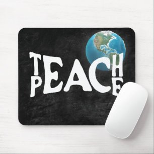 "Lehre Frieden" Text mit Erde Mousepad