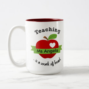 Lehre ist ein Werk Personalisierter Lehrer des Her Zweifarbige Tasse