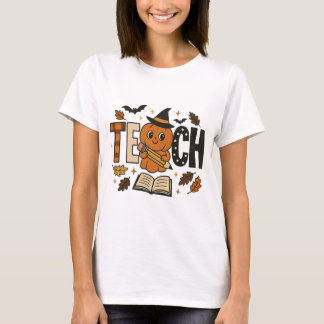 Lehre Kürbis Halloween Lehrer T-Shirt