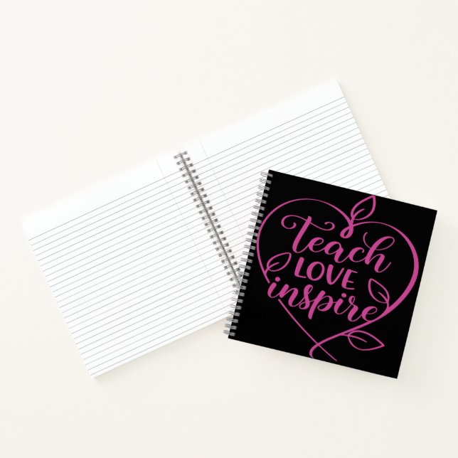 Lehre Liebe Inspiriere Skriptdesign Notizbuch (Innenseite)