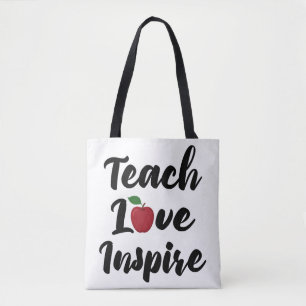 Lehre Liebe Inspirieren Apple-Schul-Lehrer-Zitat Tasche