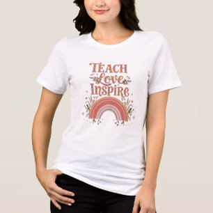 Lehre Liebe Inspirieren Boho Regenbogen Tri-Blend Shirt