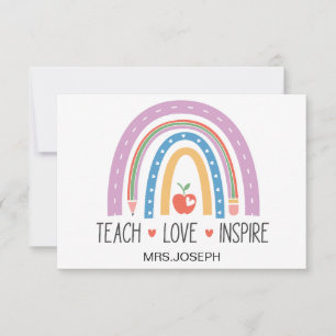 Lehre Liebe Inspirieren Lehrer  Dankeskarte