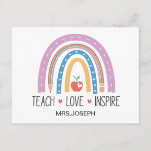 Lehre Liebe Inspirieren Lehrer Postkarte