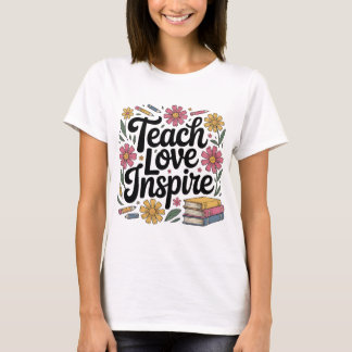 Lehre Liebe Inspirieren Stylishes Damen-Lehrer-T-S T-Shirt