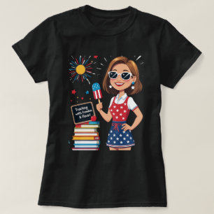 Lehre mit Freiheit und Geschmack - 4. Juli Lehrer T-Shirt
