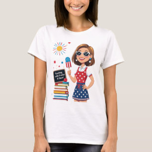 Lehre mit Freiheit und Geschmack - 4. Juli Lehrer T-Shirt
