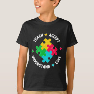 Lehren Akzeptieren Verstehen Liebe Lehrer Autismus T-Shirt